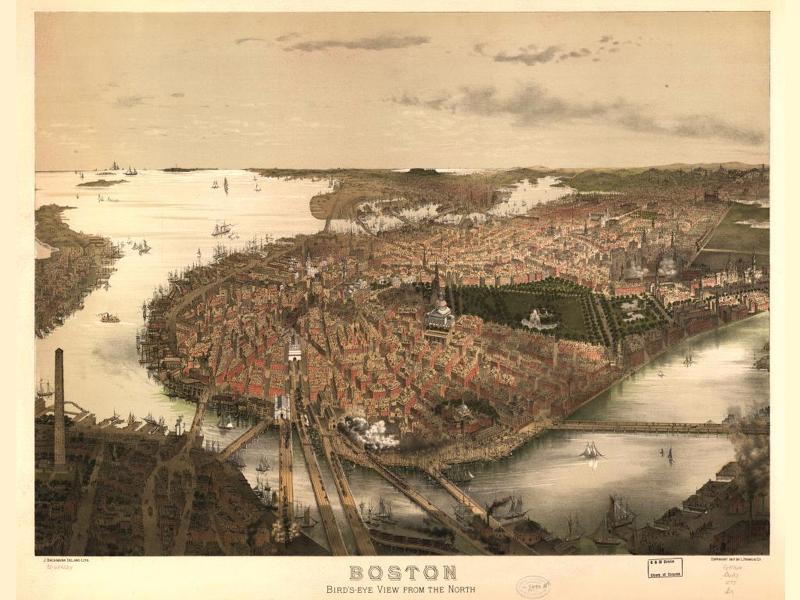 Boston from the North 1877 wallpaper