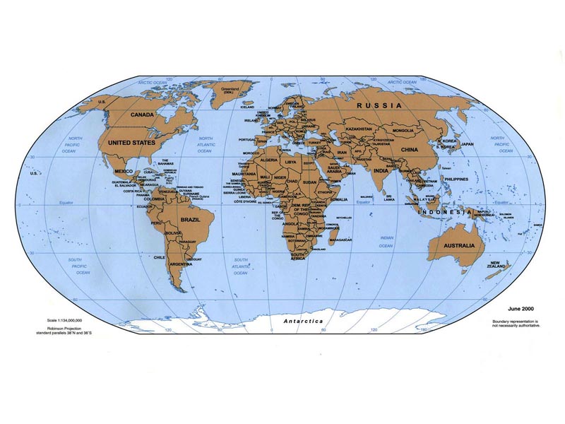 world map political map. World Political Map in 2000